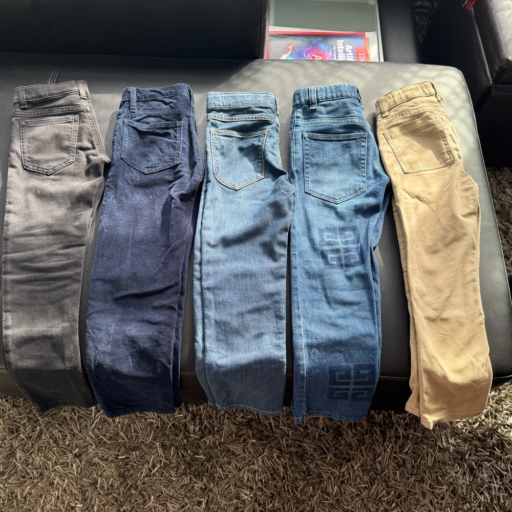 Dolce & Gabbana, Givenchy, Jacadi boys Slim Jeans in Black, Navy, Blue, and Tan